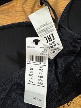 intimissimi Black Lace Bralette with Strappy Back